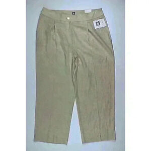 NEW! Anne Klein Women's 12 Linen-Blend High-Rise Crop Pants NWT $89